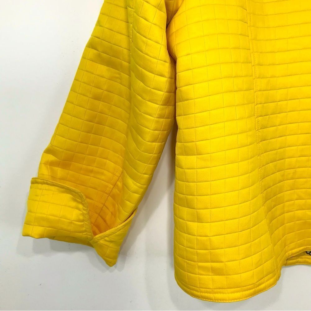 Laura Ashley Sunshine Yellow Lightweight Quilted Floral Lined Blazer Jacket - Picture 11 of 13
